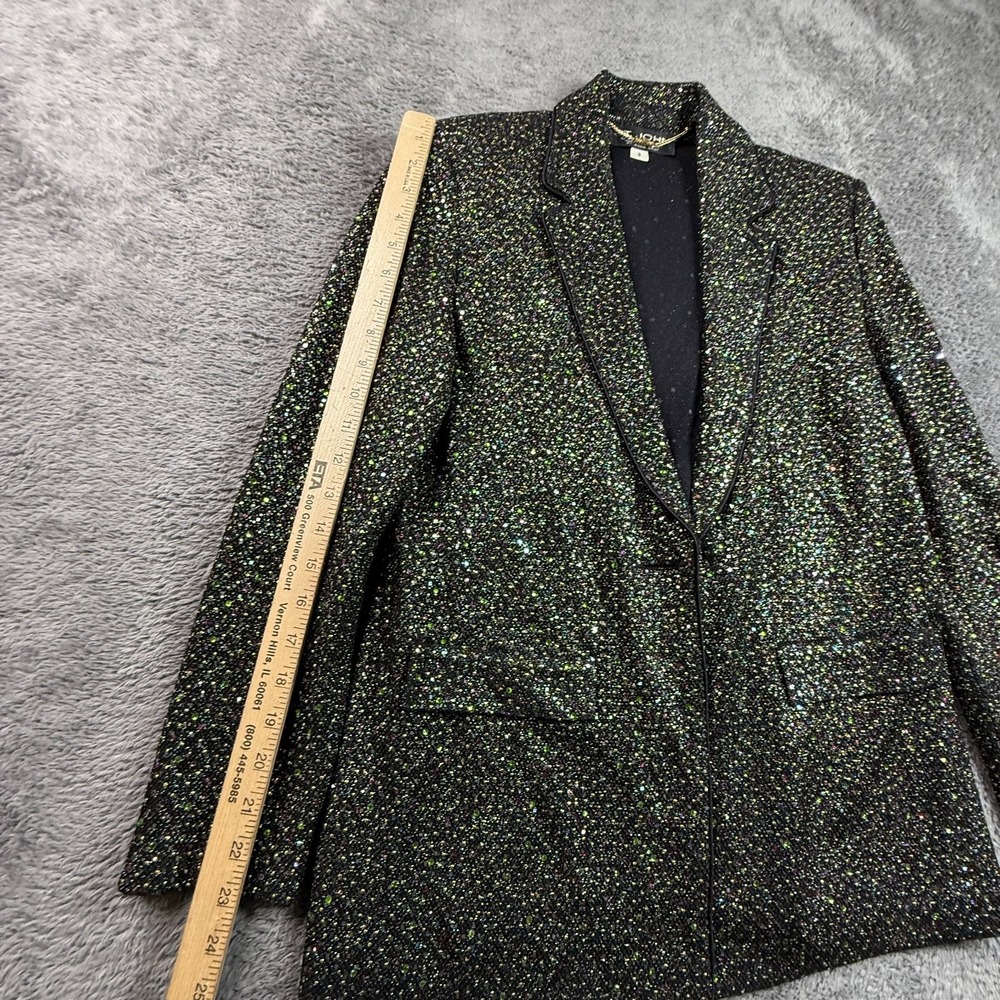 St. John Couture Marie Gray Womens 8 Sequin Embellished Blazer Black Beaded VTG - Picture 9 of 15